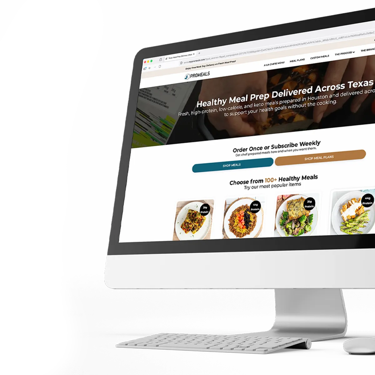 ProMeals meal prep e-commerce website designed by FOG Digital Marketing
