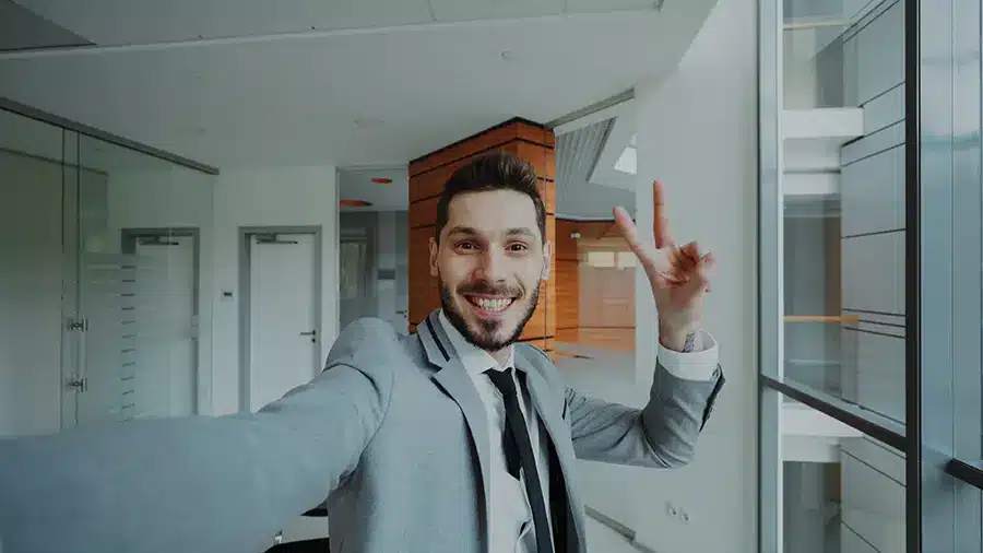 Business owner celebrating a strong Google Business Profile ranking