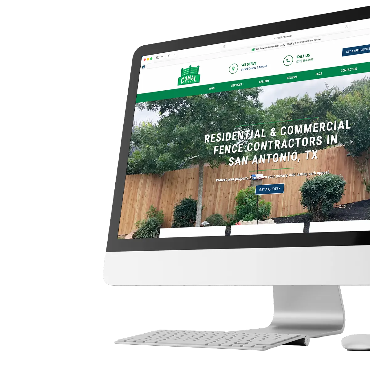 Fence contractor website designed by FOG Digital Marketing in San Antonio