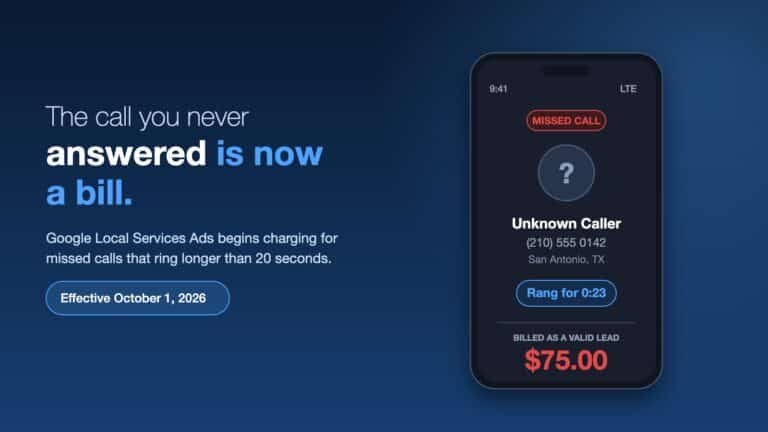 Blog 98 Local Services Ads missed calls being billed as a valid lead on a phone screen after ringing 23 seconds