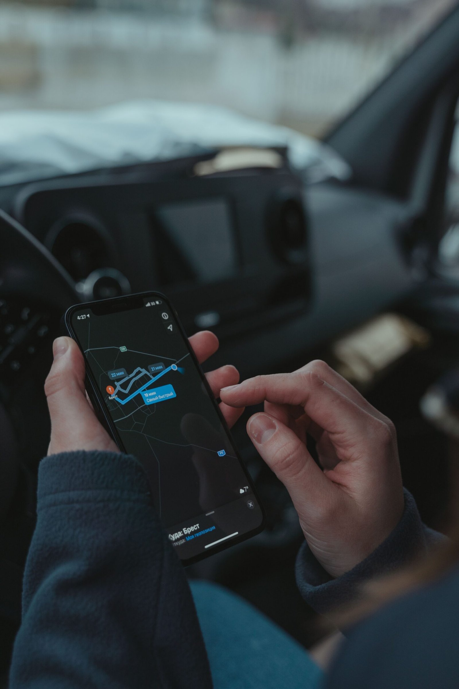 Smartphone showing a maps app used in local zero-click search results