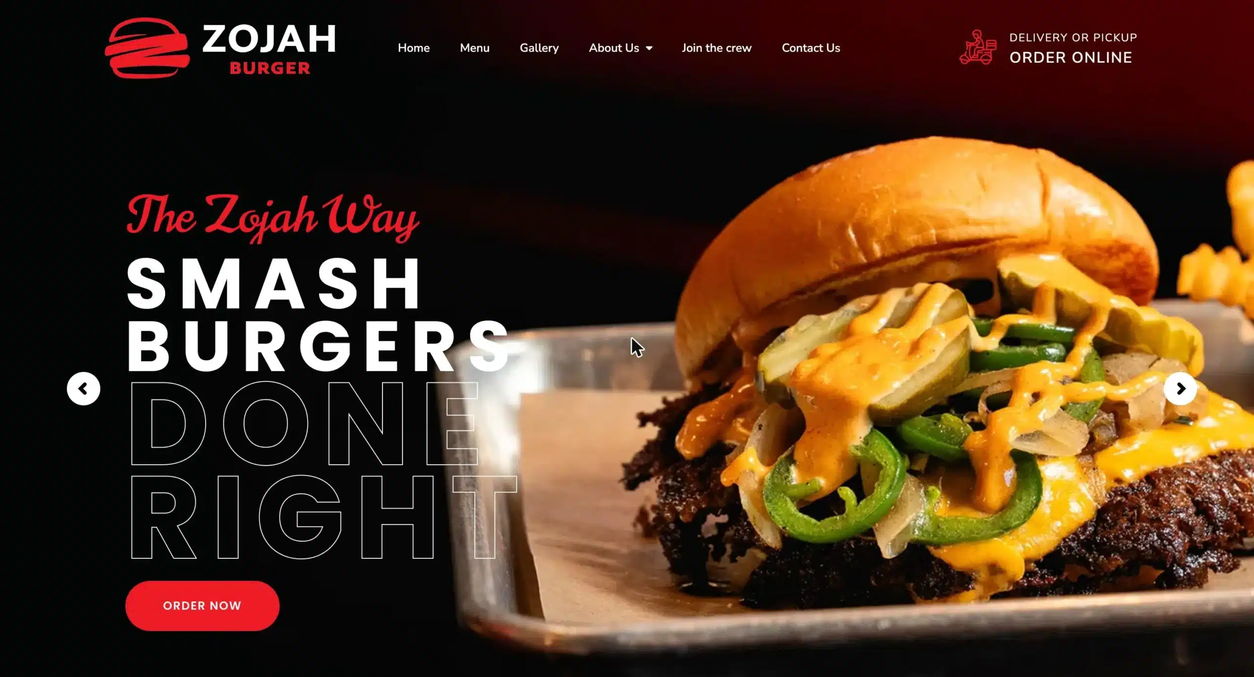 ZOJAH Burger San Antonio website homepage built by the FOG Digital Marketing team