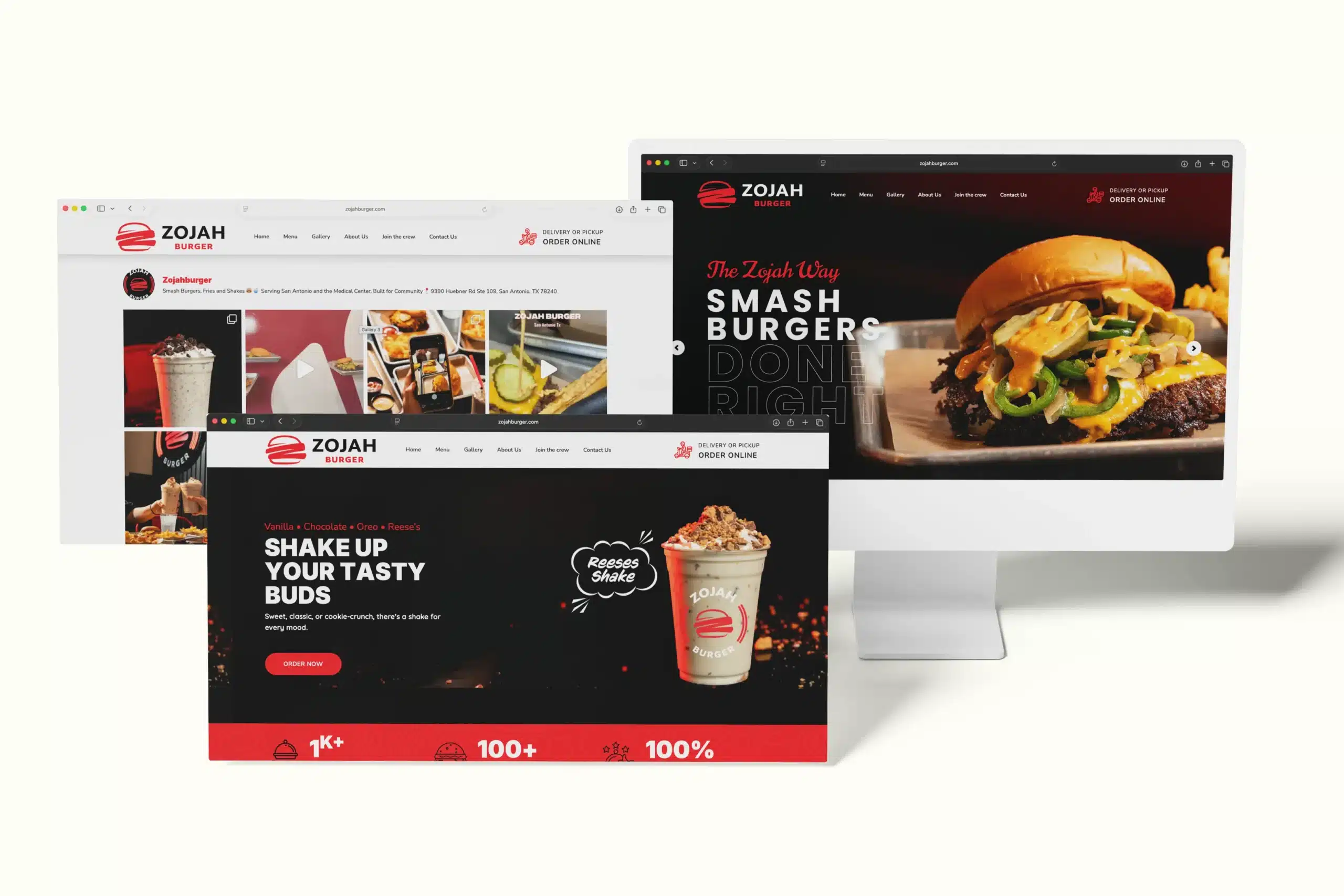 ZOJAH Burger San Antonio website homepage built by the FOG Digital Marketing team